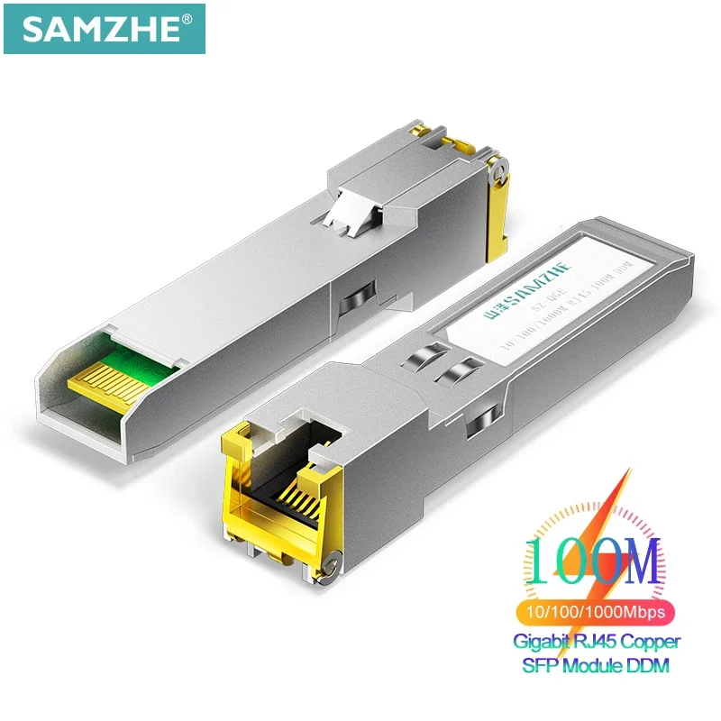 SAMZHE Gigabit RJ45 SFP Module 1000Mbps SFP Copper RJ45 SFP Transceiver Module Compatible for Cisco/Mikrotik Ethernet Switch