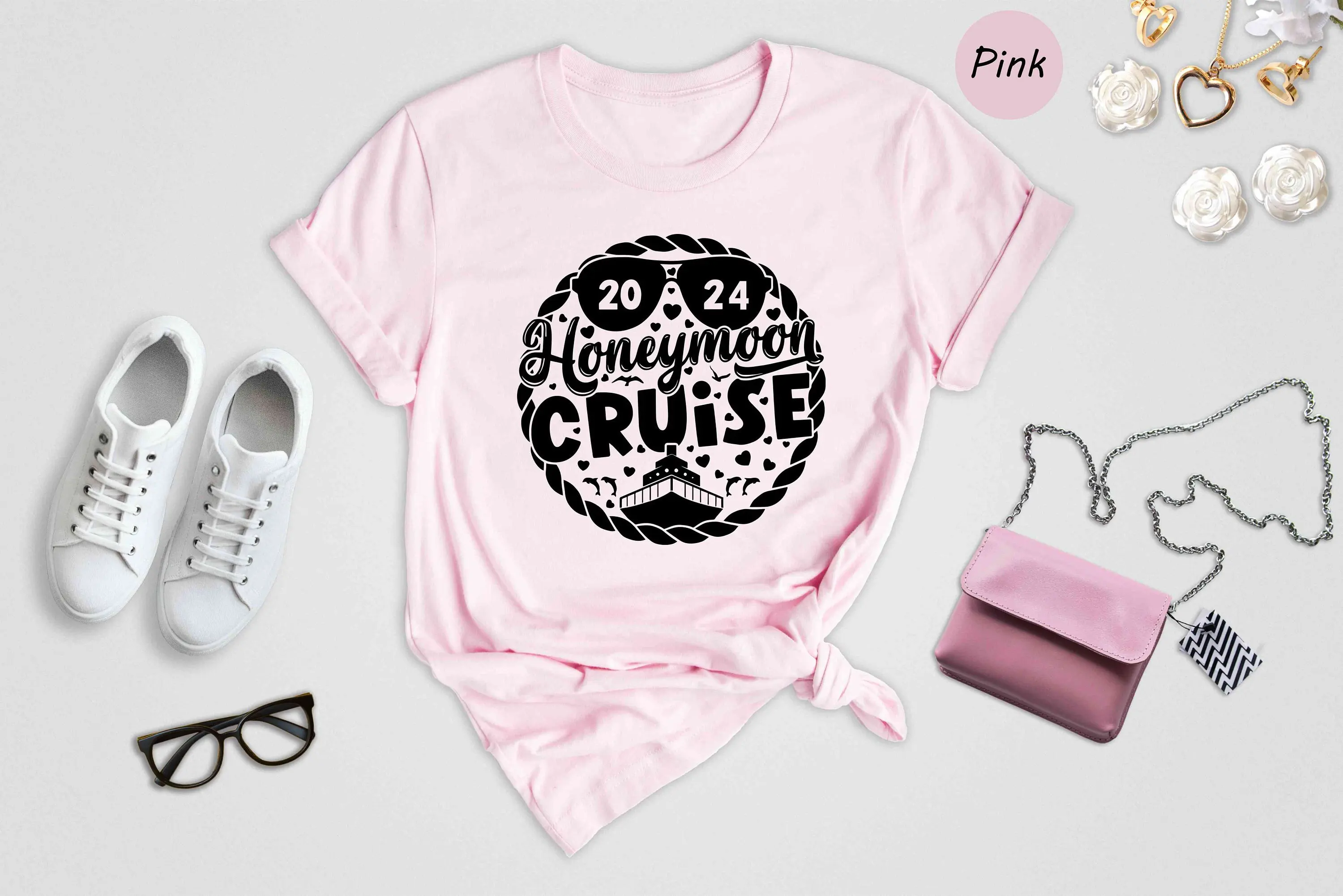 Honeymoon Cruise T shirt Husband And Wife Just Married Cruising Partners Couple Matching Wedding GifT