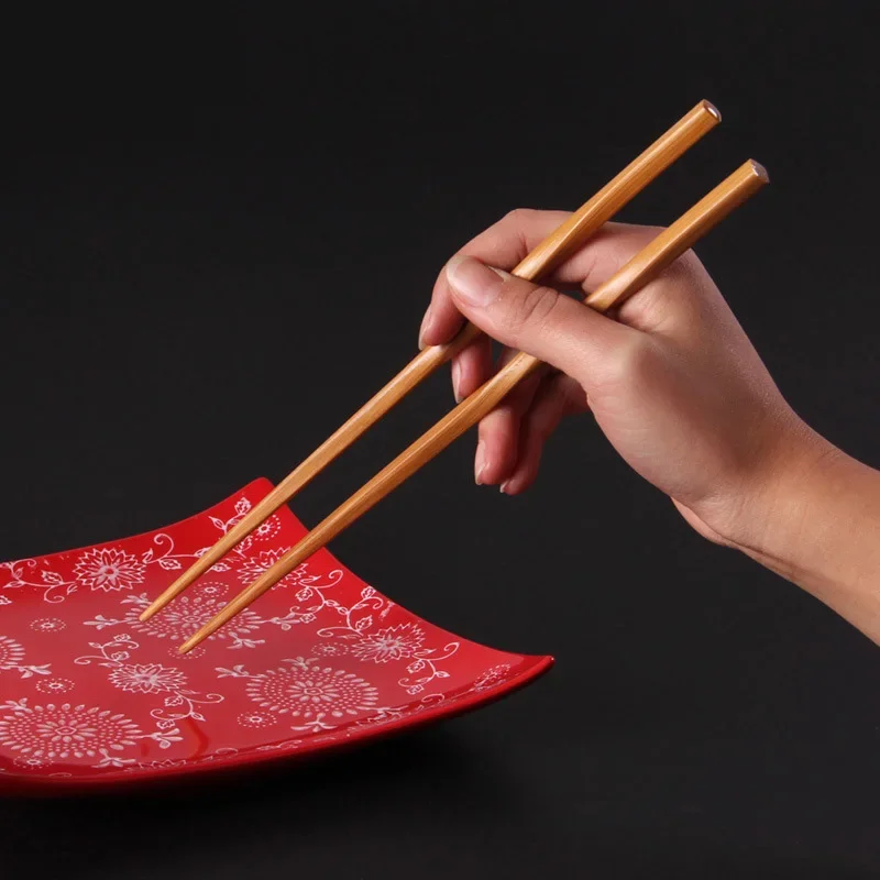 5/1pair Japanese Style Natural Wooden Chopsticks for Creative Pattern Chopsticks Kitchen Tool Restaurant Decorations