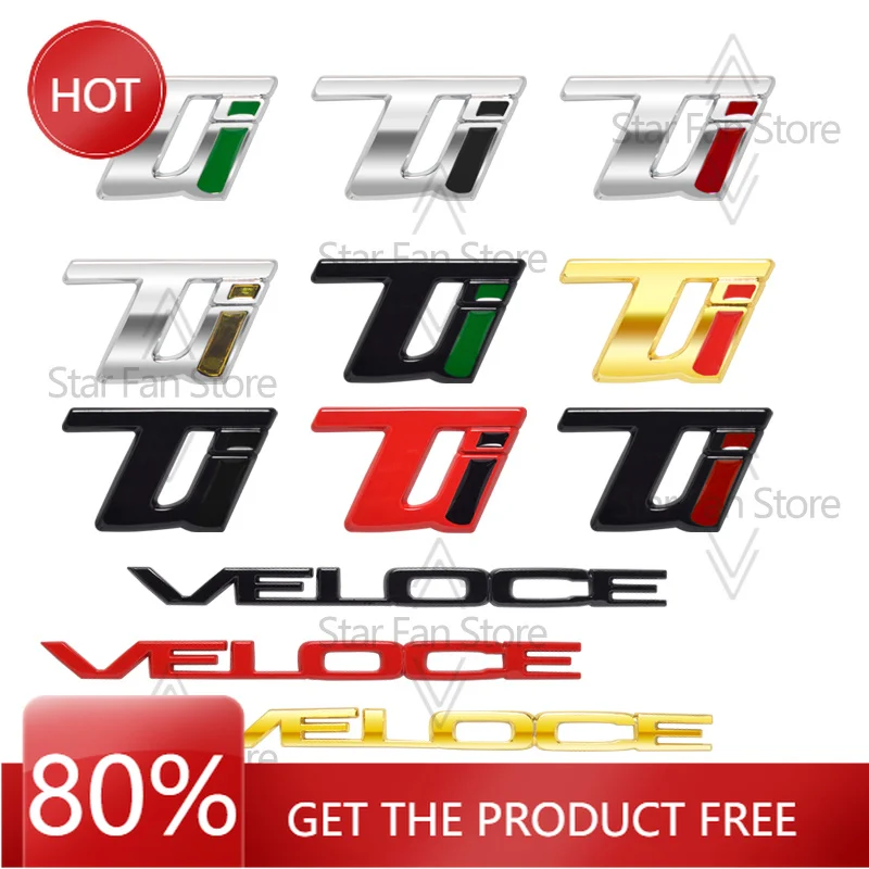 

Hub Caps Metal VELOCE TI Badge 3D Stickers Car Trunk Body Emblem Decal Styling For Alfa Romeo Giulietta Spider Junior Stelvio To
