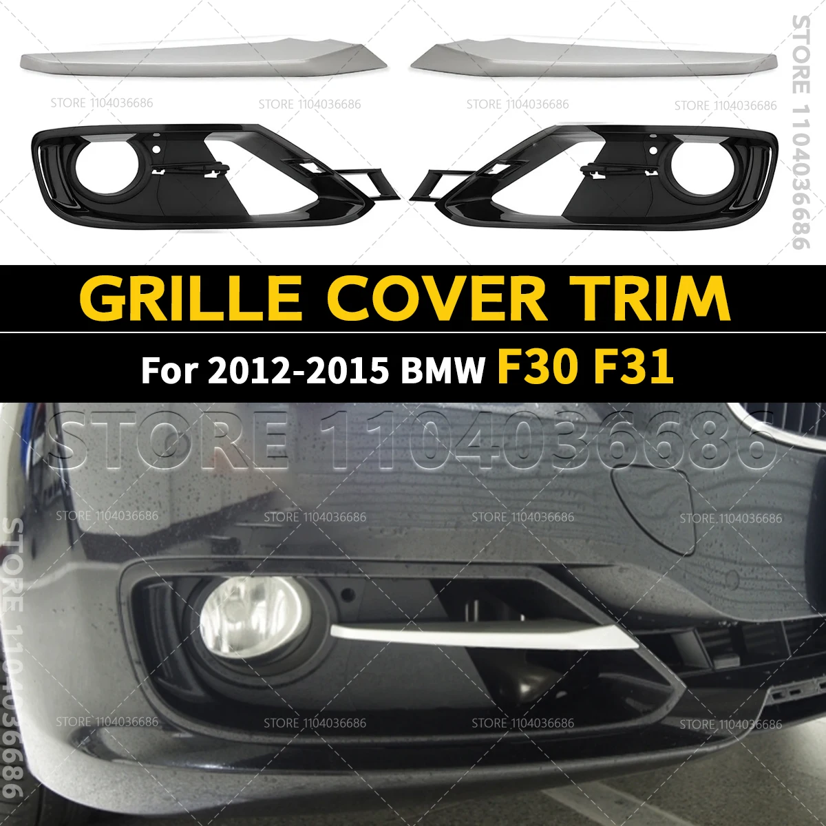 

Для 2012 2013 2014 2015 F30 F31 BMW 320i 320iX 328i 328iX 335i 335iX, гибридный 3 переднего бампера, противотуманная фара, лицевая панель, накладка на решетку