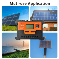 30A 40A 50A 60A 80A Solar Charge Controller 12V 24V 48V PWM with LCD Display Timer Setting Solar Regulator Street Lights Charger