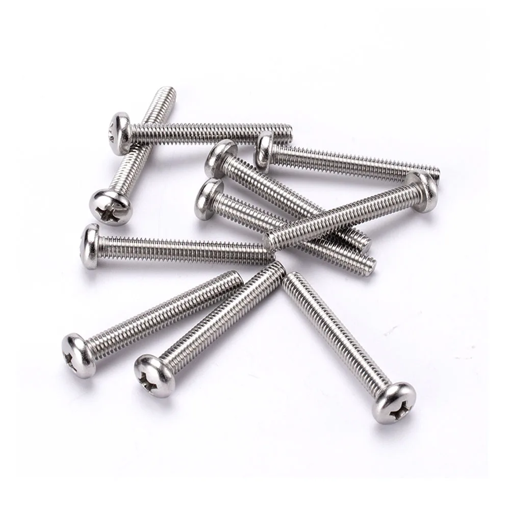 

50X M1 M1.2 M1.4 M1.6 M2 M2.5 M3 M4 Mini Micro Small A2 304 Stainless Steel Cross Phillips Pan Head Screw Round Bolt 2-30mm