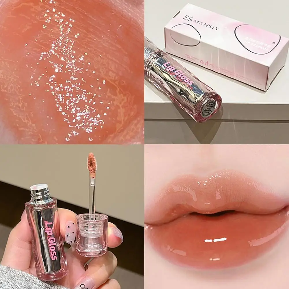 Mirror Jelly Lips Glaze Moisturizes Water Gloss Lip Gloss Long-Lasting Easy Halo-dyeing Liquid Lipstick Cosmetics