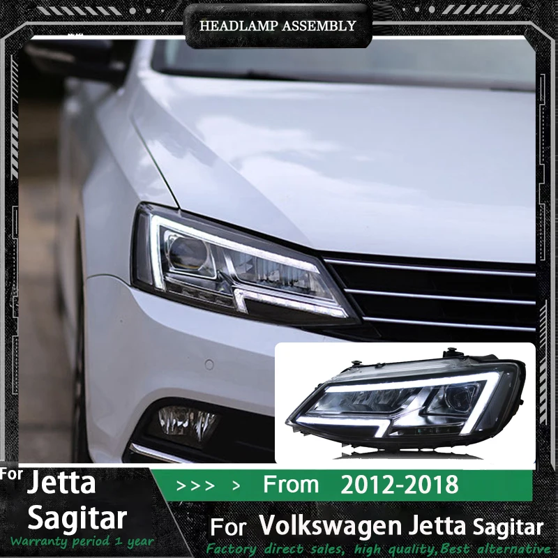 

Автомобильные фары для VW Jetta Mk6, фары 2012-2018 Sagitar, светодиодные фары для проектора, дневные ходовые огни, автомобильные аксессуары