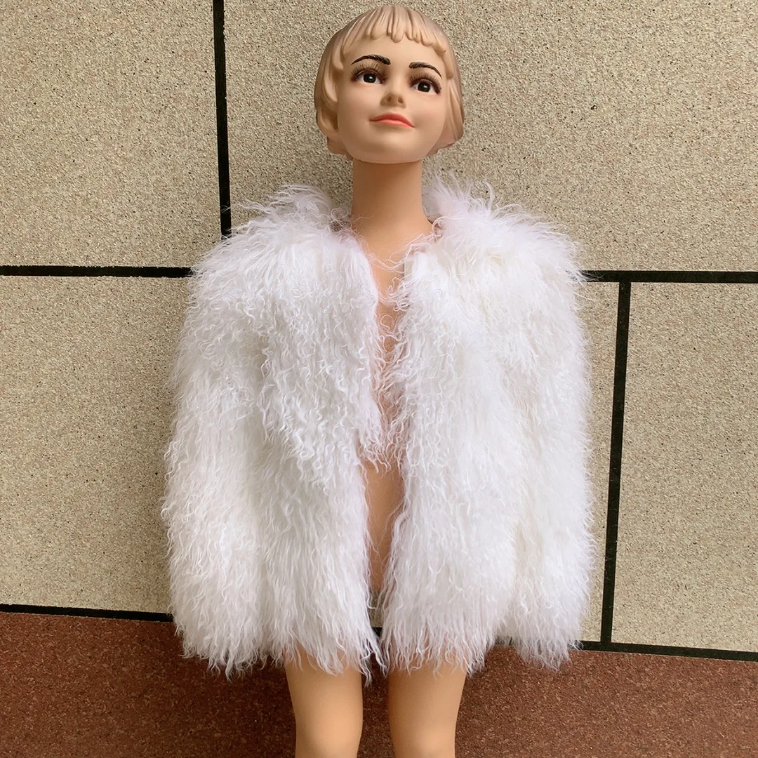 Children's Mongolian fur coat fashion autumn and winter children's Mongolian wool coat real fur coat boys and girls same style