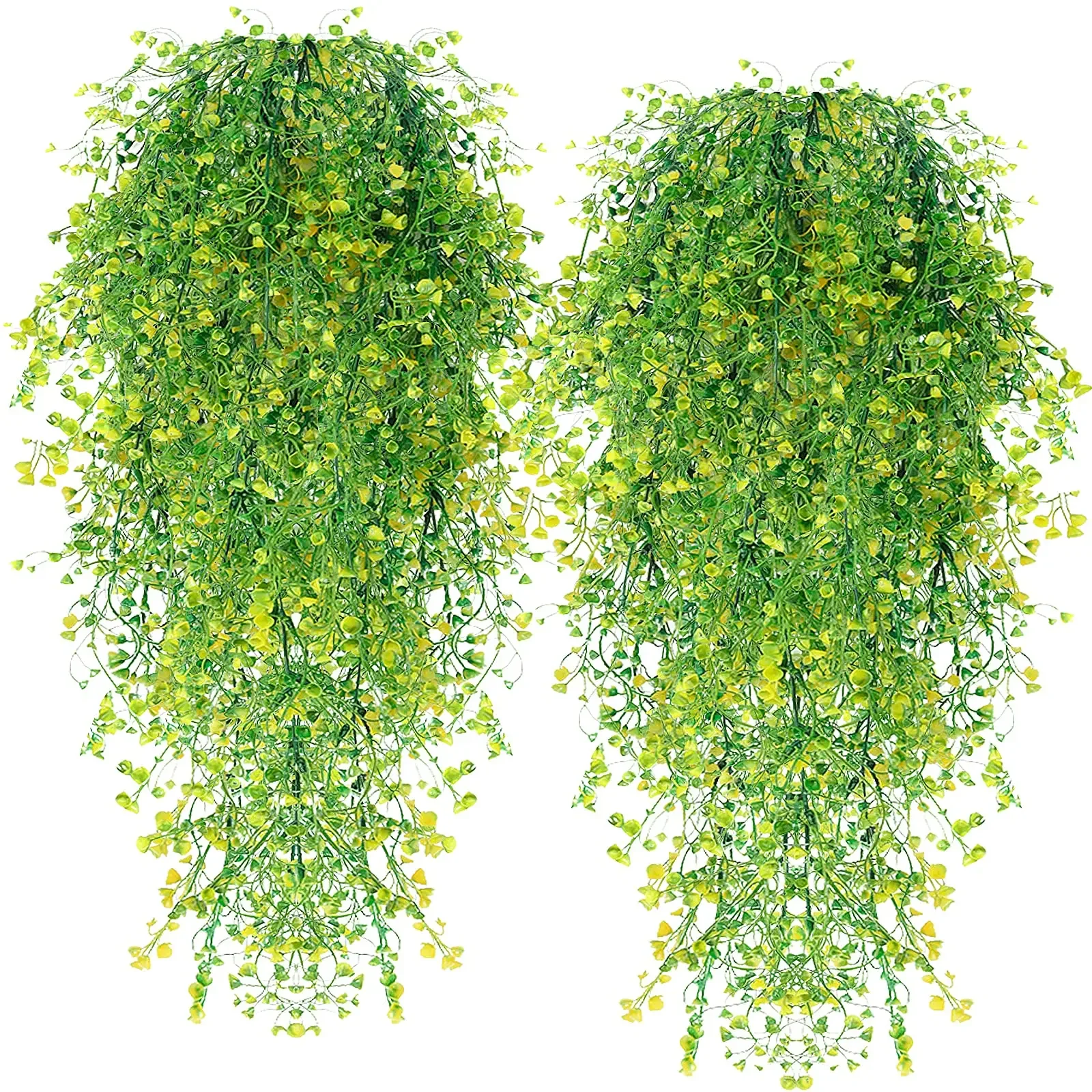 1pc piante artificiali Fake Ivy plastica resistente ai raggi UV cesto appeso Plant Willow per parete giardino Wedding Room Home Decor Outdoor