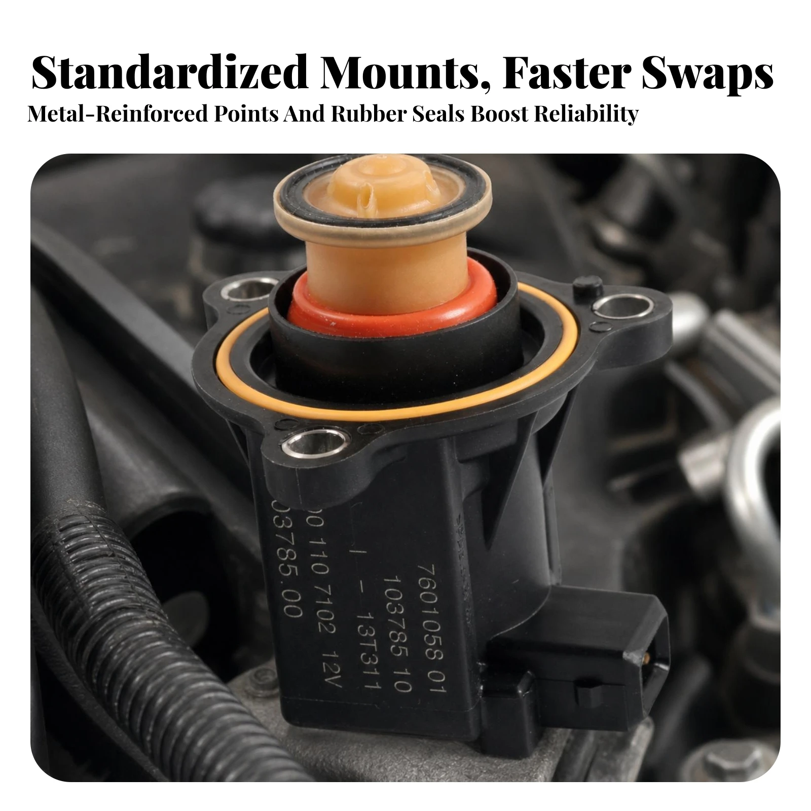 Forced Induction Solenoid Valve Plug and Play Forced Induction Control Solenoid Valve Automotive Parts Reinforced Nylon Compact