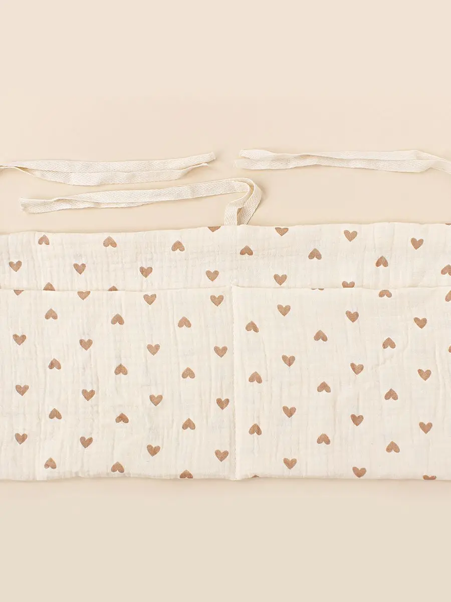 100% Baumwolle Baby Krippe Lagerung Tasche Multifunktionale Neugeborenen Bett Kopfteil Organizer Für Kinder Baby Bettwäsche Windel Tasche – Detail 9