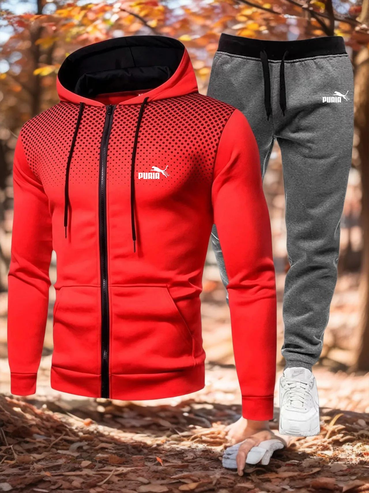 Brand Men Tracksuit 2 Pieces Men's Winter Jacket Casual Zipper Jackets Sportswear+Pants Sweatshirt Sports Suit Men Sets Clothing