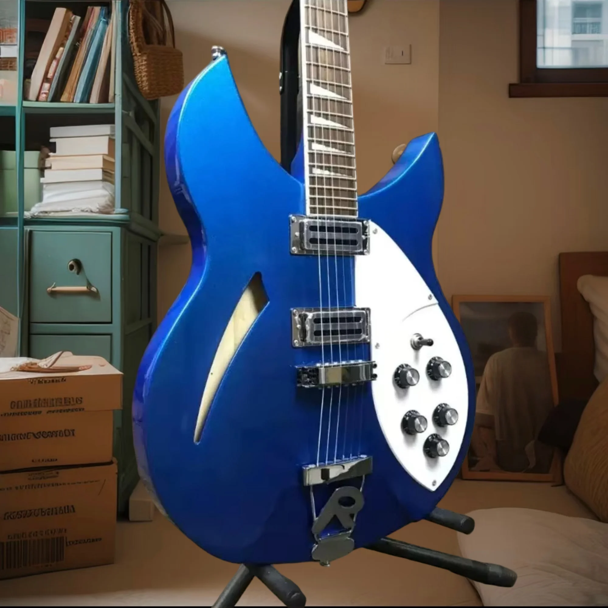 

Электрогитара Blue 330 с двумя звукоснимателями, мощным звучанием, грифом из палисандра, корпусом из красного дерева, для джаза, блюза и рока, бесплатная доставка