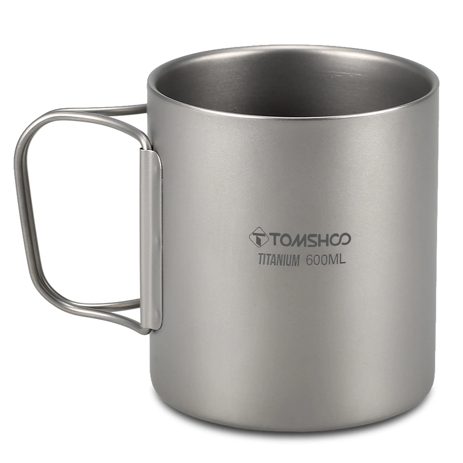 TOMSHOO 220/350/450/600ml Double Wall Titanium Water Cup Coffee Tea Mug for Home Office Outdoor Camping Hiking Backpacking