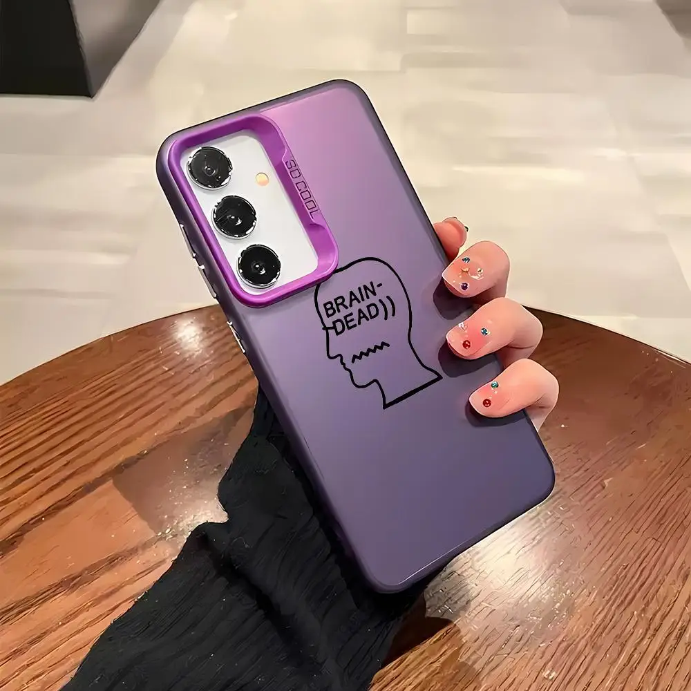 B-BRAIN DEAD Phone Case For Samsung Galaxy S25 S24 S23 Ultra S22 Plus S20 A55 Shockproof Shell Protection Back Cover IMD