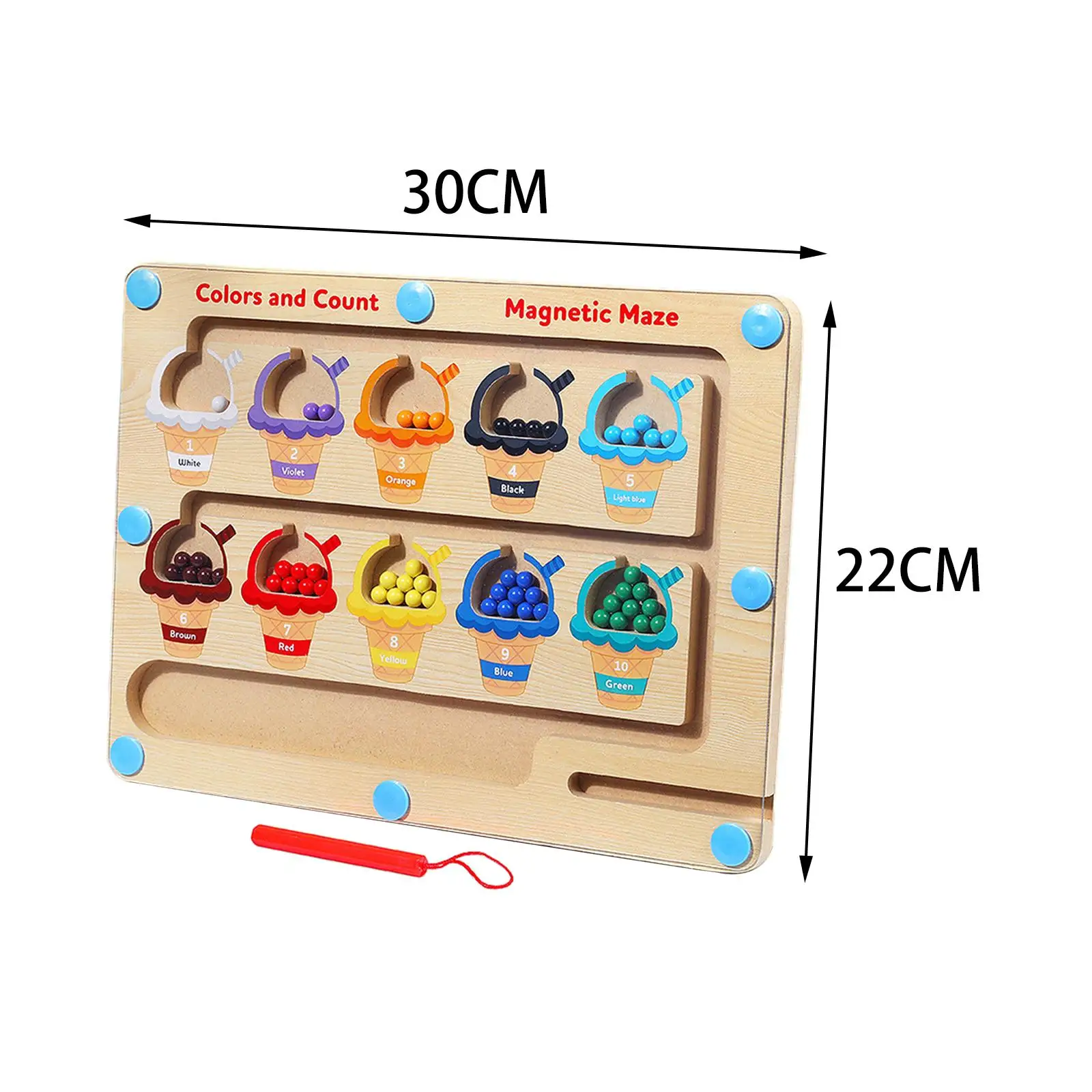 Houten kleuraanpassing Leren tellen Puzzelbord Activiteiten Tellen Matching Board voor kinderen van 3 jaar, meisjes, jongens, peuters