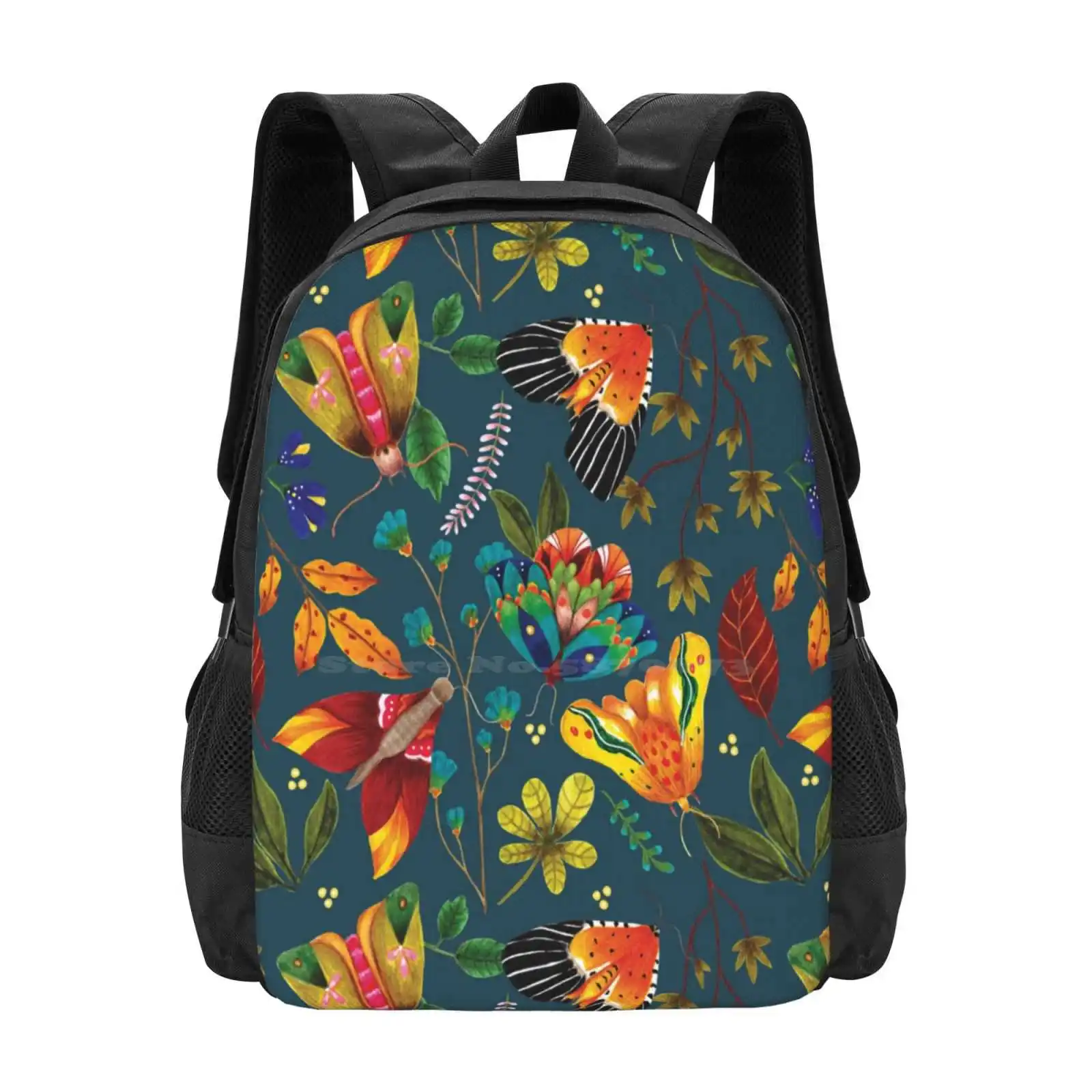 

Mariletas-Moths And Butterflies Fashion Pattern Design Travel Laptop School Backpack Bag Butterfly Stikers Insect Nature Flyght