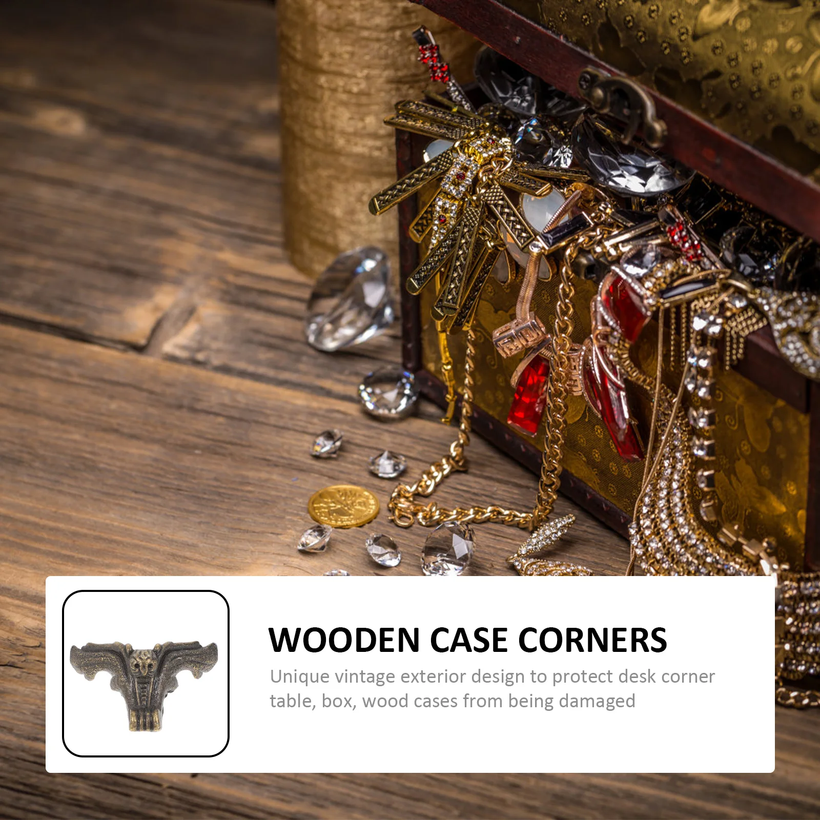 

20pcs Box Feet Accessories Zinc Alloy Copper Wooden Crates Jewelry Boxes Furniture Legs Corners Elegant Retro Protection