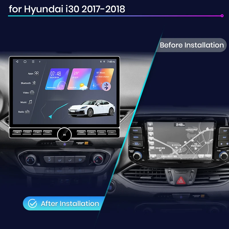 Junsun 13.1 بوصة QLED أندرويد اللاسلكية CarPlay راديو السيارة التلقائي لشركة هيونداي i30 2017-2018 الأنظمة الذكية DSP SWC RDS GPS FM