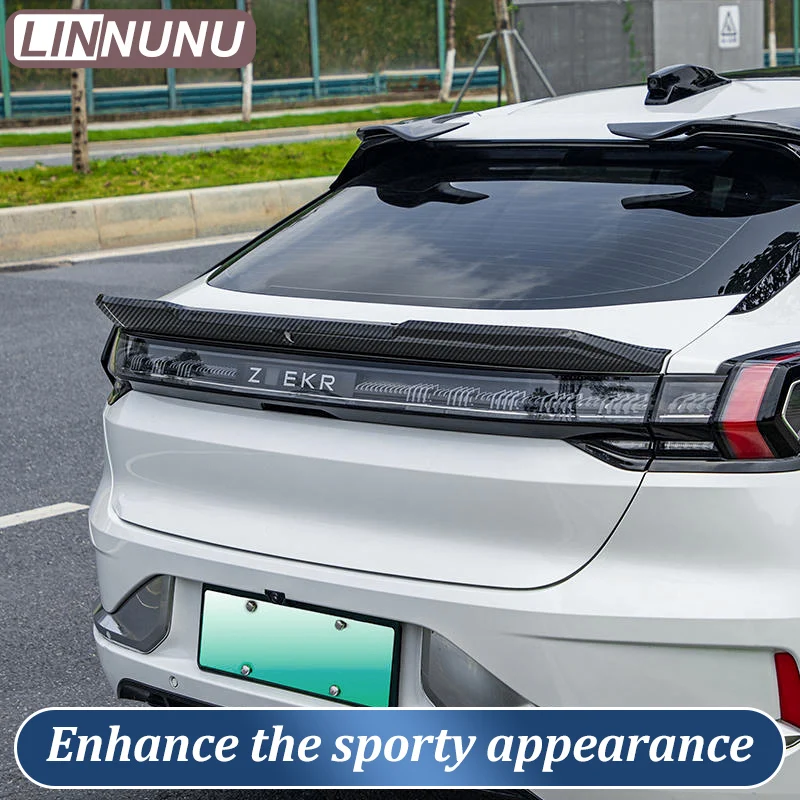 LINNUNU Trunk Spoiler Lip Carbon Fiber ABS Wing Spoiler Car Styling Accessories Fit for ZEEKR 001 2021-2023 Zeekr Auto 1 piece