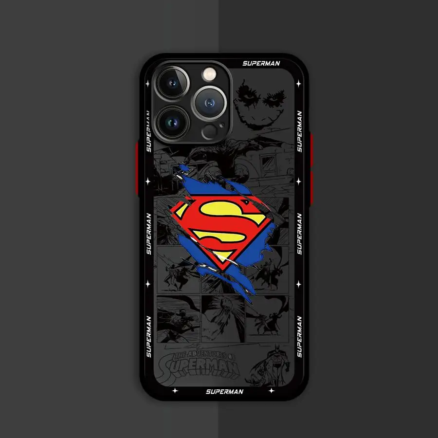 B-Batman Superman J-Joker Phone Case for Apple iPhone 7 8 Plus 13 Mini 12 XS Max SE 14 Pro 11 Pro XR 16 15 ProMax Matte Cover