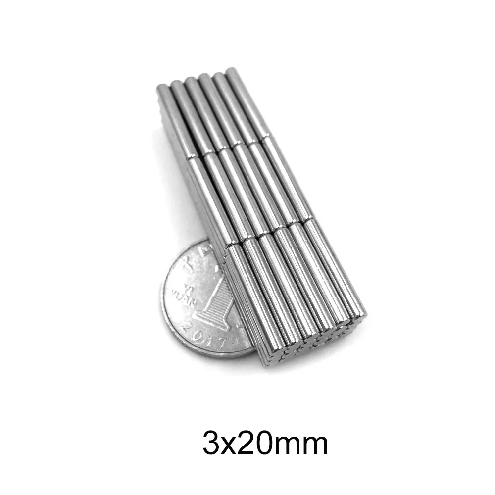 Imán de diámetro menor 3x20, imanes redondos pequeños a granel de 3mm x 20mm, 3x20mm para refrigeradores domésticos, oficinas DIY 3*20