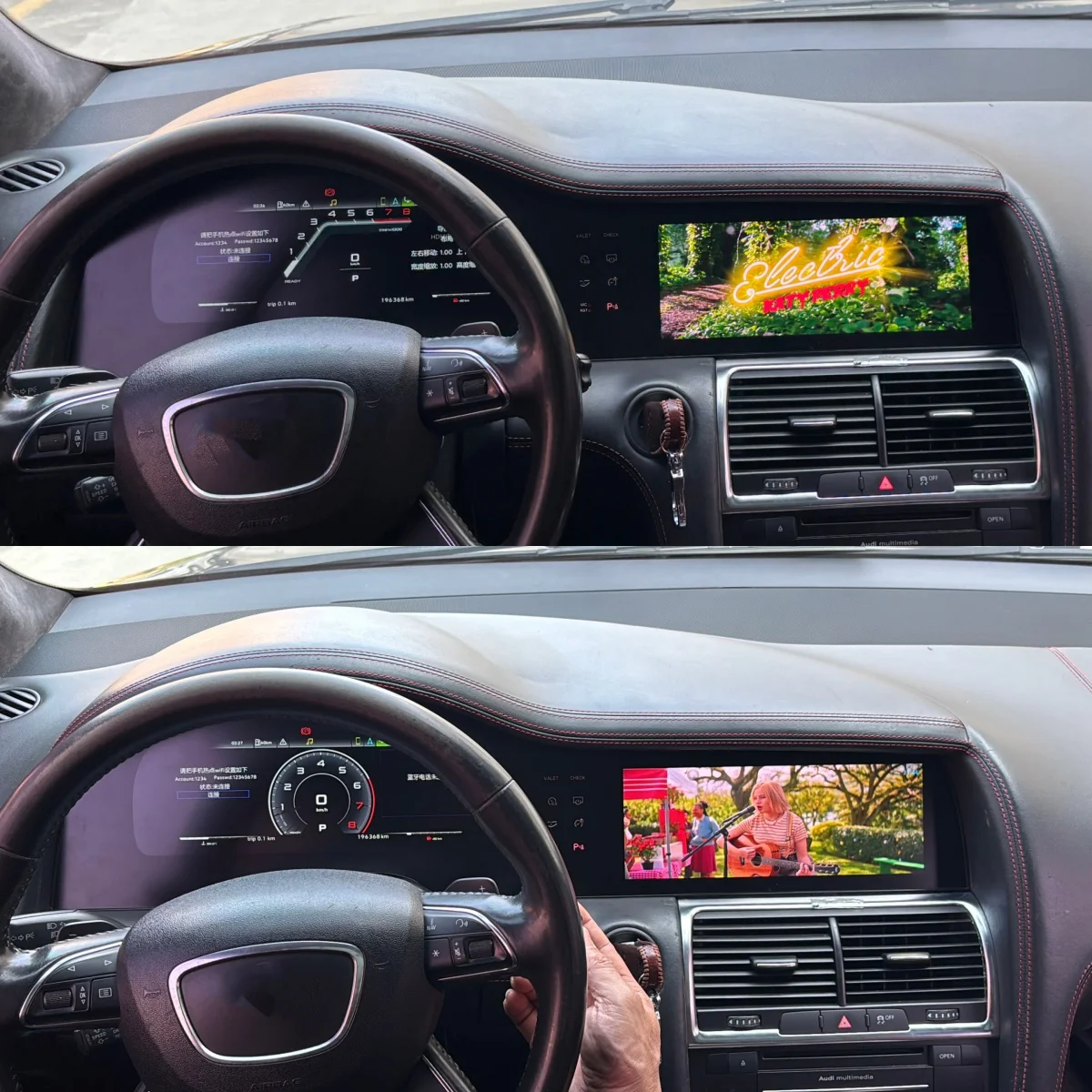 

Android CarPlay Dual Screen For Audi Q7 4L 2008-2015 Car Dashboard LCD Digital Instrument Speedometer Car Multimedia Player