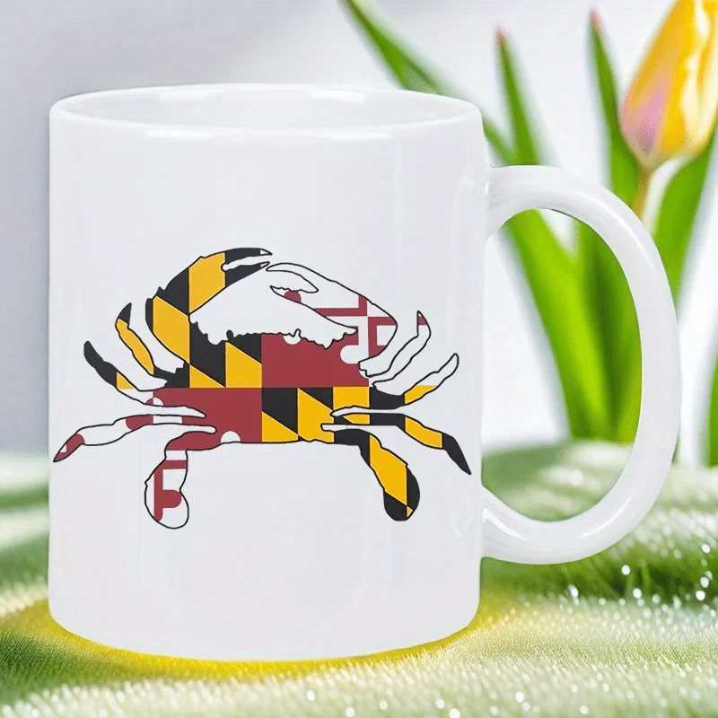 

Crab 320ml Ceramic Coffee Mug- Reusable, Insulated, Travel Mug, Hand-Wash Only- Perfect for Coffee Lovers, Men& Women white mug