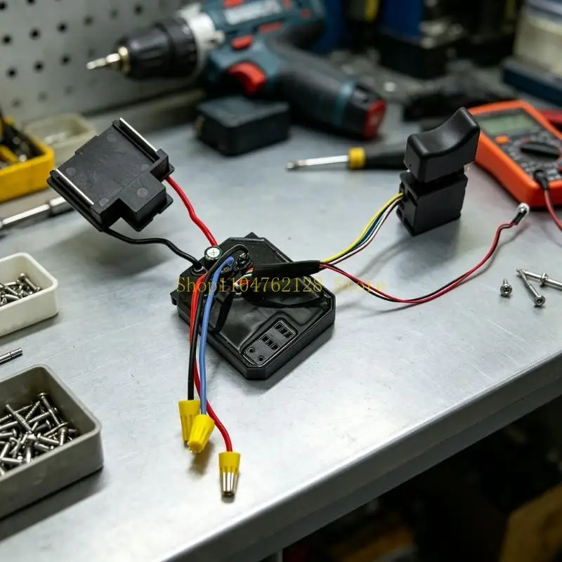 Replacement Drill Circuit Board Assembly, 21V Repair Part with Contact Unit and Cable Set for Workshop Service Task and Daily