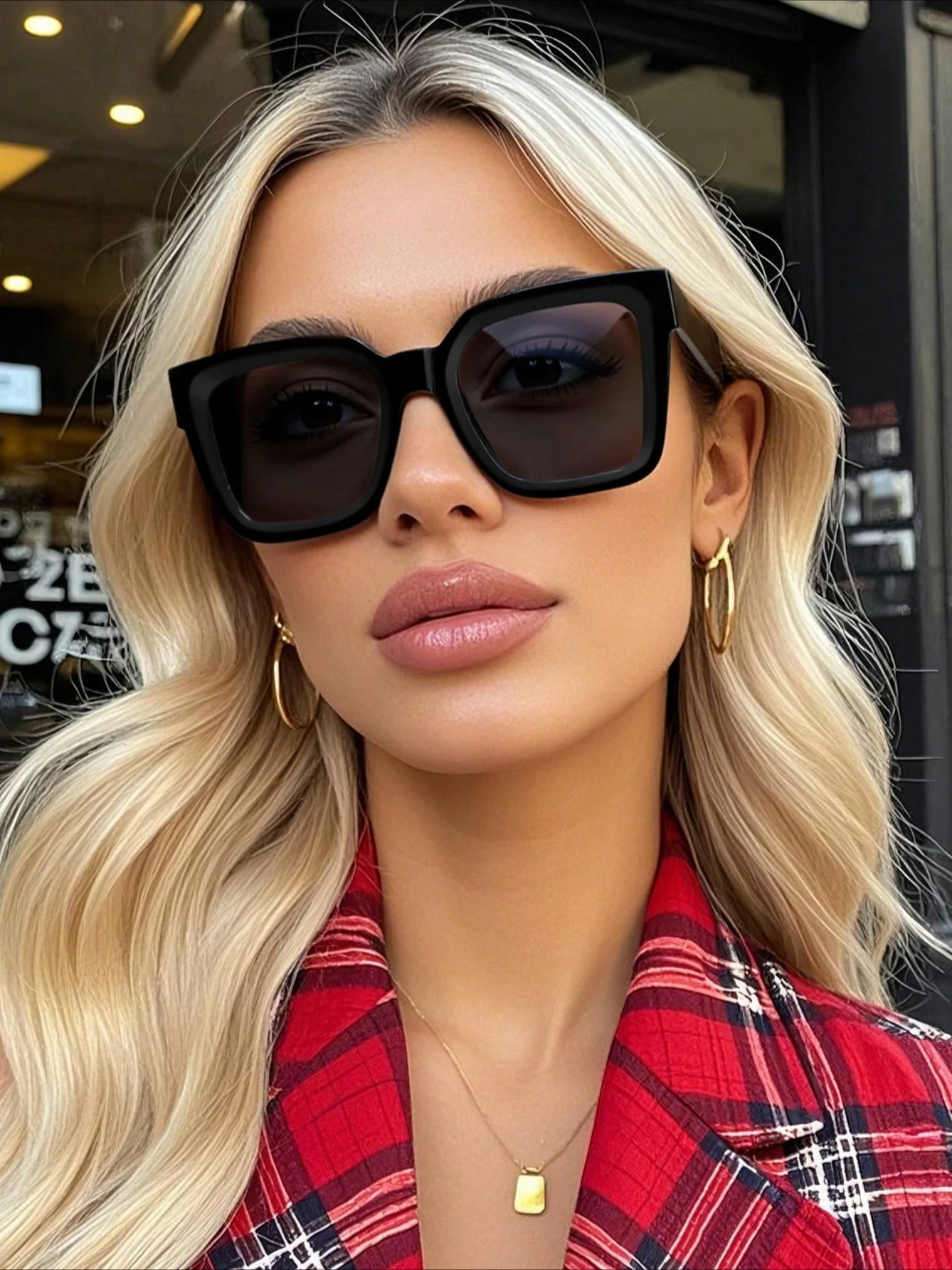 

Fashionable unisex retro rectangular Instagram-popular sunglasses, suitable for daily wear