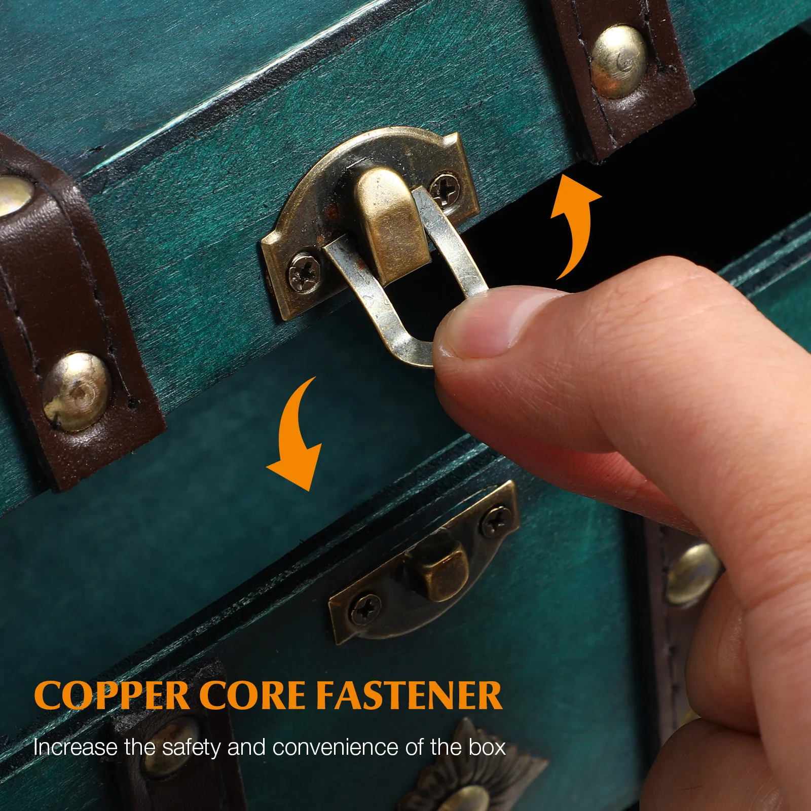 

10 pcs Wood Box Latch Bronze Hasp Clasp Iron Cabinet Lock For Jewelry Case Tool Box Decorative Hardware Hinges Buckle