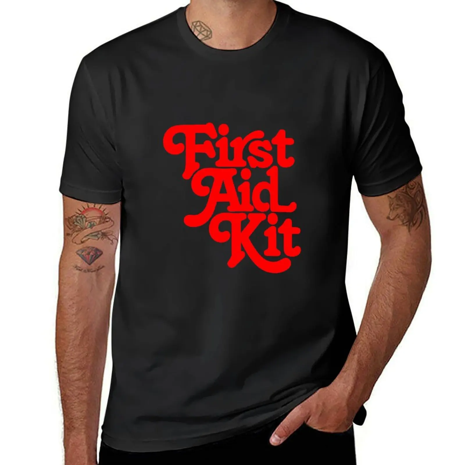 First Aid Kit Band Logo T-Shirt oversizeds tees mens clothes