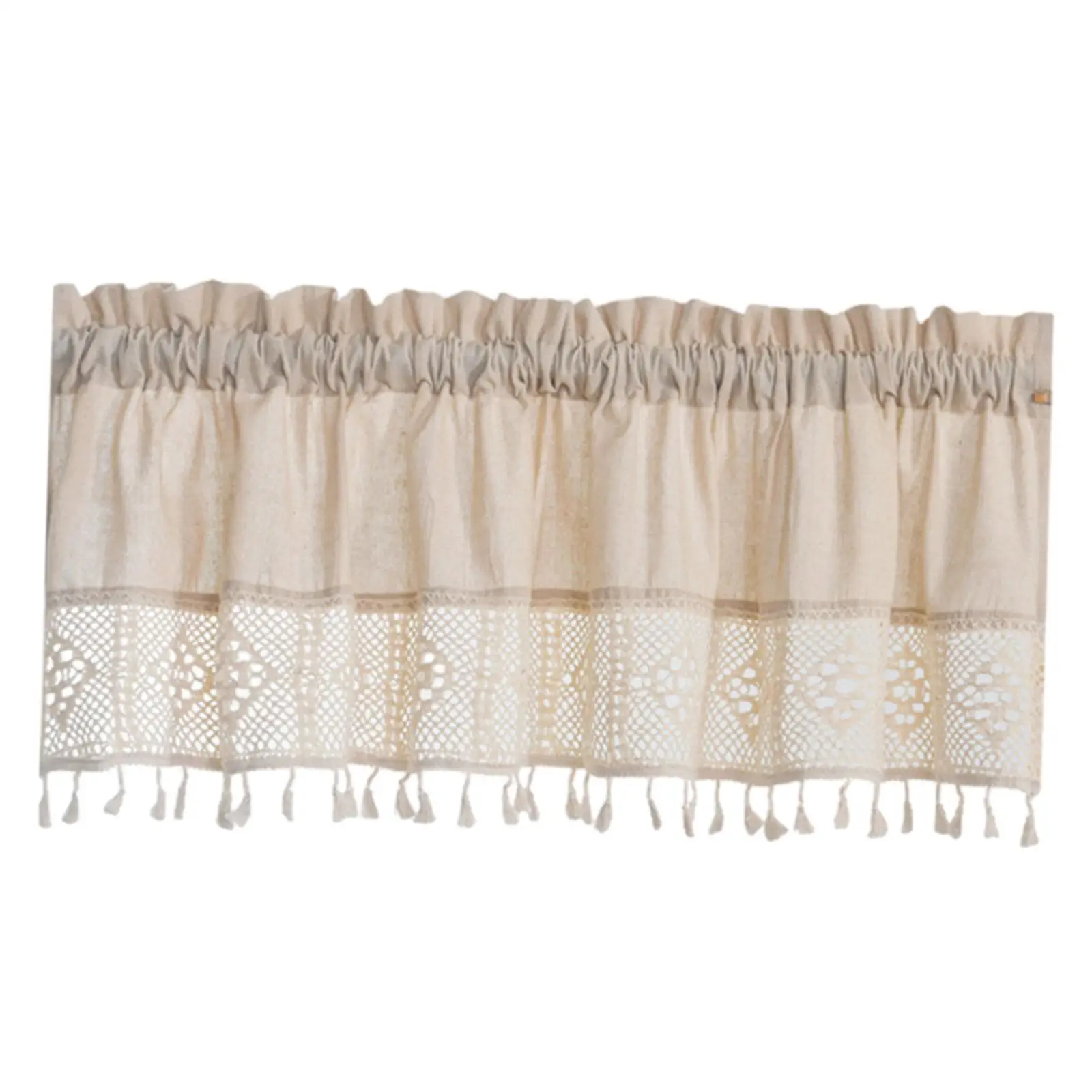 Small Window Curtains Rod Pocket Burlap Curtains Countryside Short Tier Drapes
