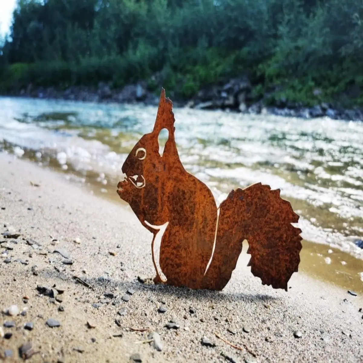 Garden Decoration Rusty Animal Garden Metal Yard Art Corten Steel Outdoor Decor Squirrel Yard Decor Handmade Decor