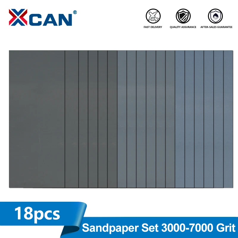 XCAN 18pcs Sandpaper Set Wet Dry Sanding Paper Abrasive Tools for Wood Metal Car Sanding Polishing 3000/5000/7000 Grit