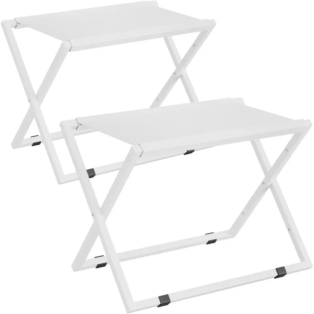 

Collapsible Suitcase Rack, Metal Holder for All Sizes, Easy Assembly, Ideal for Home or Hotel, White