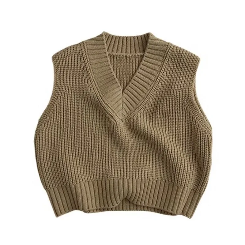 UNITIM Herbst Kinder Jungen V-Ausschnitt Strickwaren Retro 2-10 Jahre Baby Jungen Ärmellose Pullover 2026 Vintage Kinder Jungen Einfarbige Weste – Detail 8