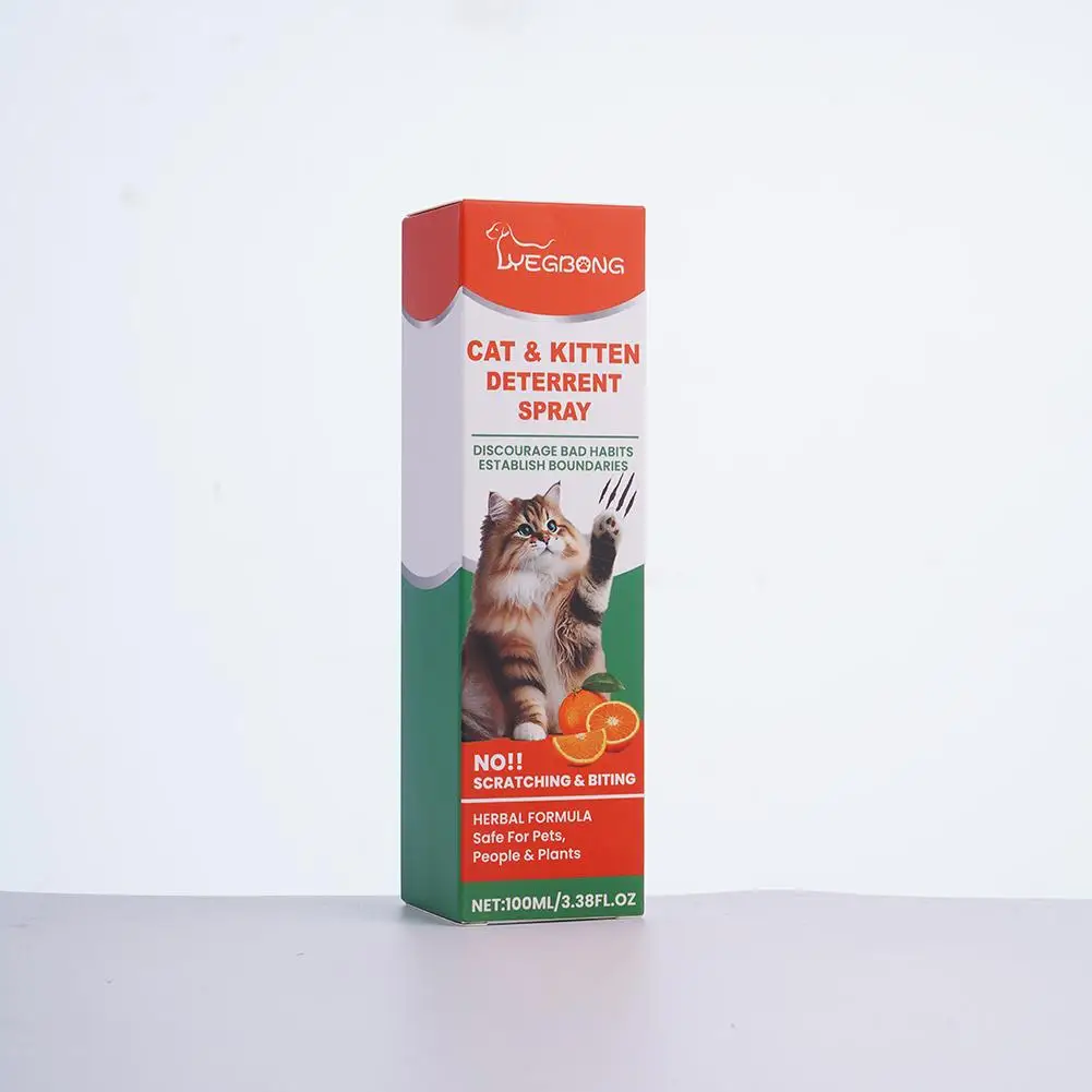 Pare os arranhões gato spray dissuasor para gatinhos e gatos 100ml spray repelente de gatos manter gatos fora ferramenta de treinamento seguro não-para r5a9