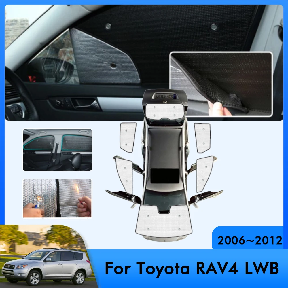 

Автомобильные полные чехлы от солнца для Toyota RAV4 LWB Vanguard XA30 2006-2012, защитная пленка для окон, анти-УФ солнцезащитный зонтик, аксессуары для окон