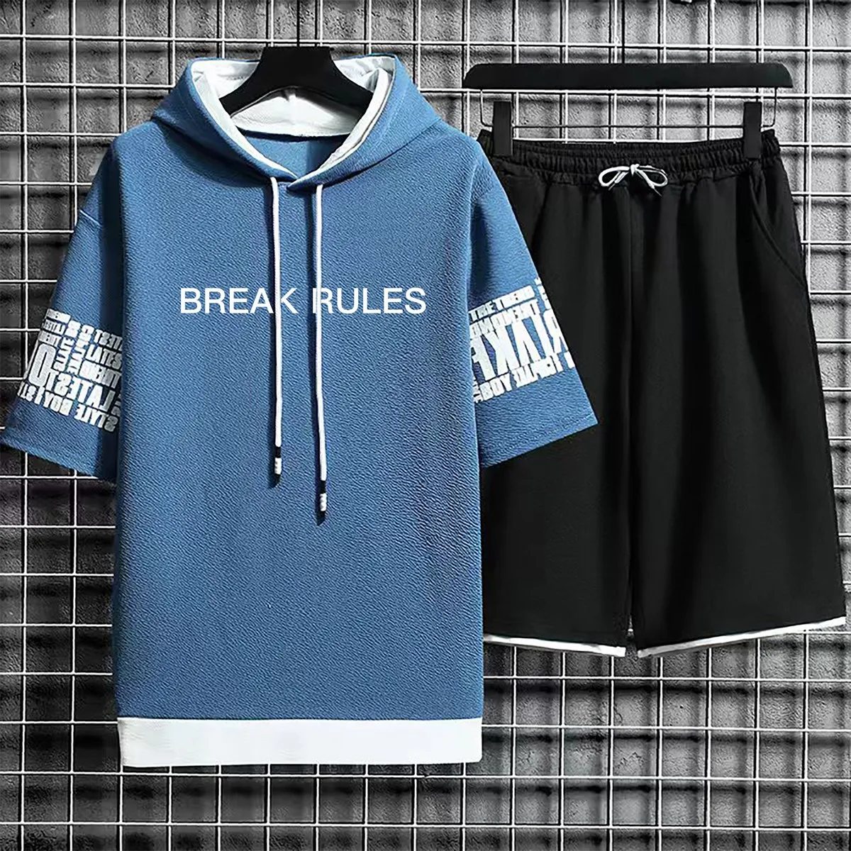 Hoodies Set Summer Suits Shorts Pullover Hat Casual T Shirt T-shirt Hood Clothing for Men Print Hoodie Men New Top Short Sleeve