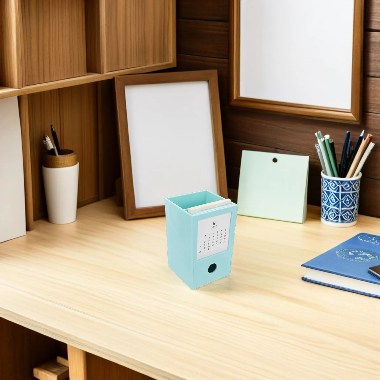 1Set Multifunctional Desktop Pen Holder Calendar with 2026 Standing Office Calendar Modern Plastic Desk Organizer for Office