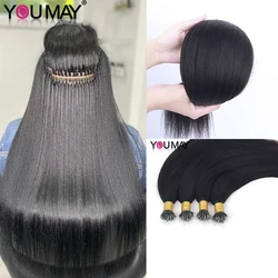 I Tips Light Yaki Microlinks Human Hair Extensions Fearther F Tip Hair Bundles Itips Coarse Kinky Yaki Straight Youmay Virgin