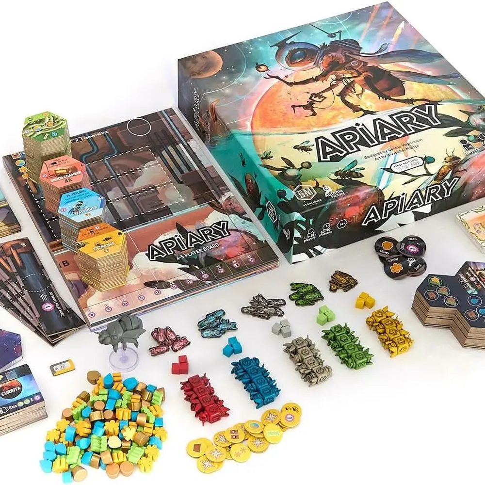 Connie Vogelmann's Apiary: لعبة استراتيجية فضائية مع النحل العبقري |   بناء خلية النحل، فينشر كوزموس، توسيع المستعمرة |   1-5 لاعبين،