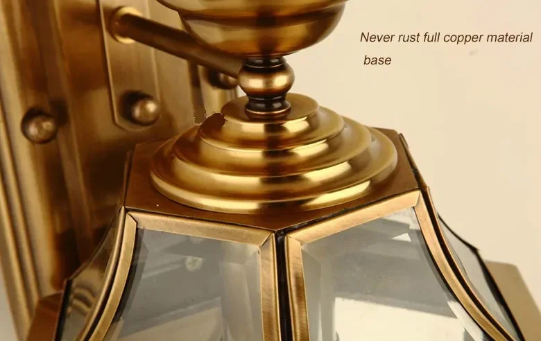 JYU الكلاسيكية الأوروبية الفاخرة البرونزية النحاس الفن في الهواء الطلق مقاوم للماء الجدار مصباح لغرفة النوم الممر غرفة المعيشة حديقة 1695