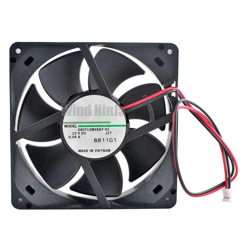 U80T12MS5A7-51 8cm 80mm ventilateur 80x80x25mm DC12V 0.04A Silencieux ventilateur de refroidissement pour tos CPU alimentation