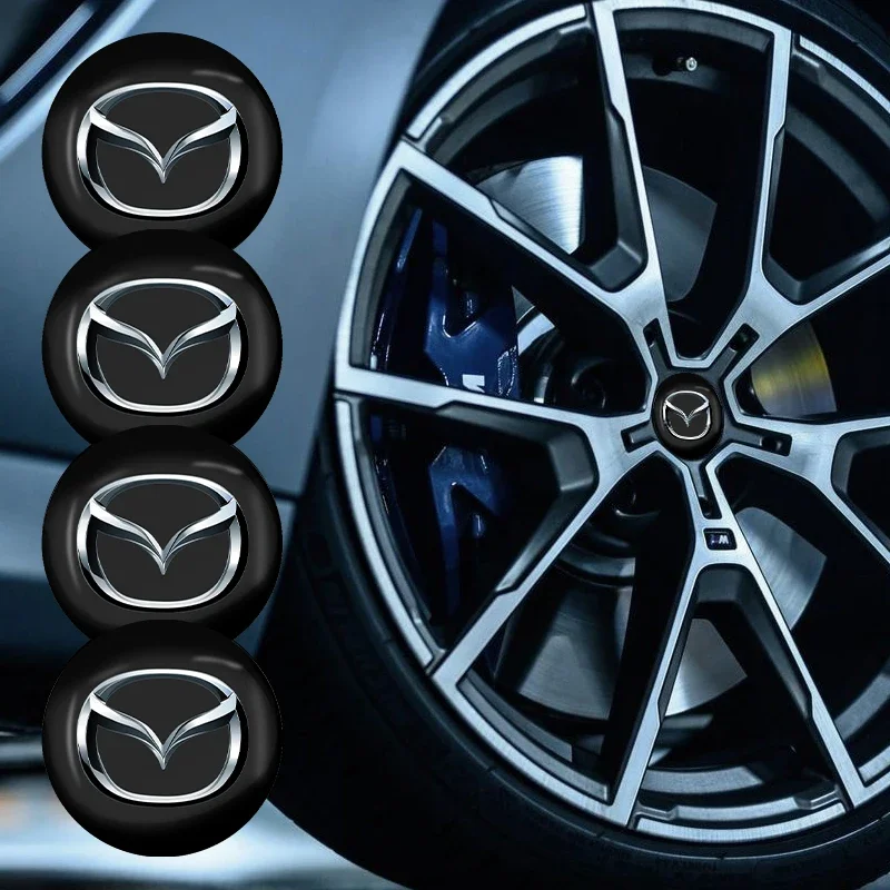 4pcs 56mm Car Logo Wheel Center Hub Cap  For Mazda 2 3 4 5 6 7 8 323 626 CX5 CX7 CX9 RX8 MX3 MX5 Atenza Goods Car Accessories