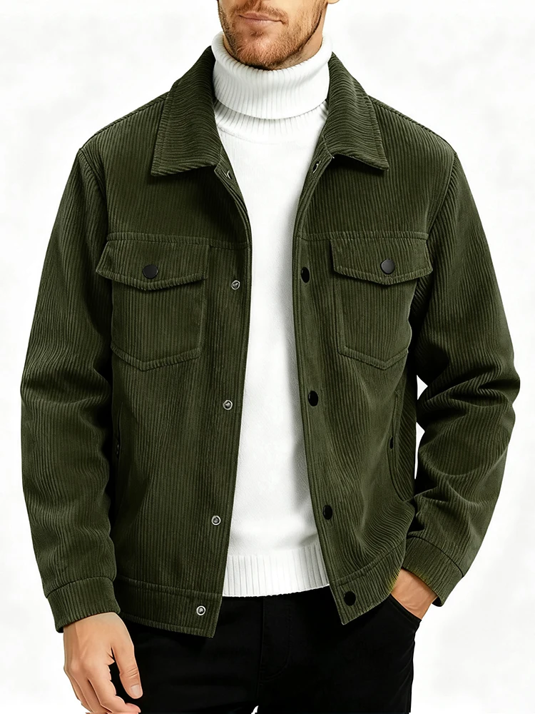 سترة سروال قصير للرجال معطف بني عتيق غير رسمي للخريف والشتاء ملابس خارجية سميكة دافئة ملابس خروج يومية على الطراز الكلاسيكي #2