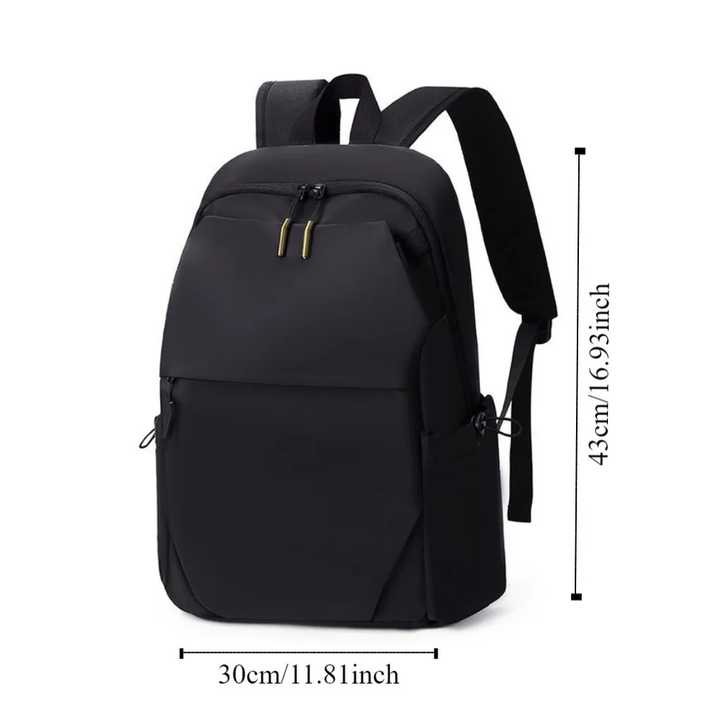 Portable Men Backpack Solid Color Laptop Bag Student Backpack Lightweight Large Capacity Oxford Cloth Backpack Unisex