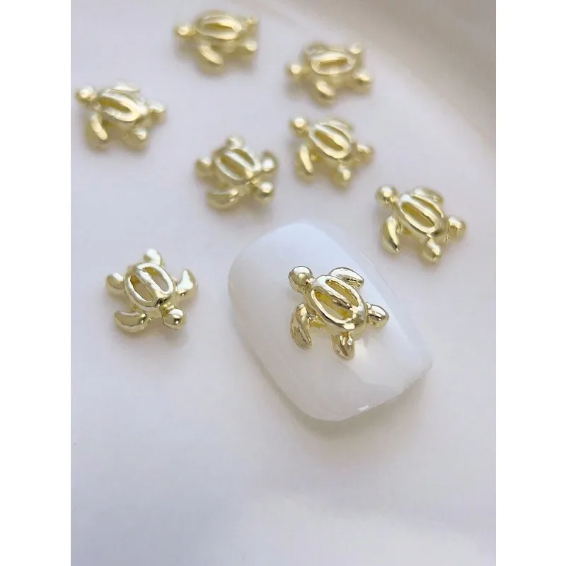 20Pcs Ocean Series Turtle Metal Nail Charms, Summer Ocean Theme Ornaments for DIY Manicure Nail Art Multi-purpose Decor Supplies
