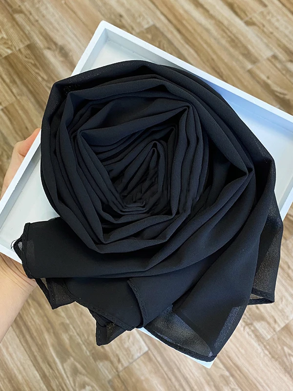 70*180cm Muslim Chiffon Hijab Shawls Scarf Women Solid Color Head Wraps Women Hijabs Scarves Ladies Foulard Femme Muslim Veil