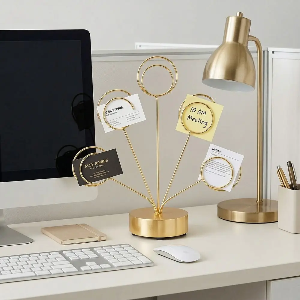 Multifunctional Creative Note Clips Stable Heart/Round Business Card Holder Decorative 5 Head Photo Tree Stand Party Supplies