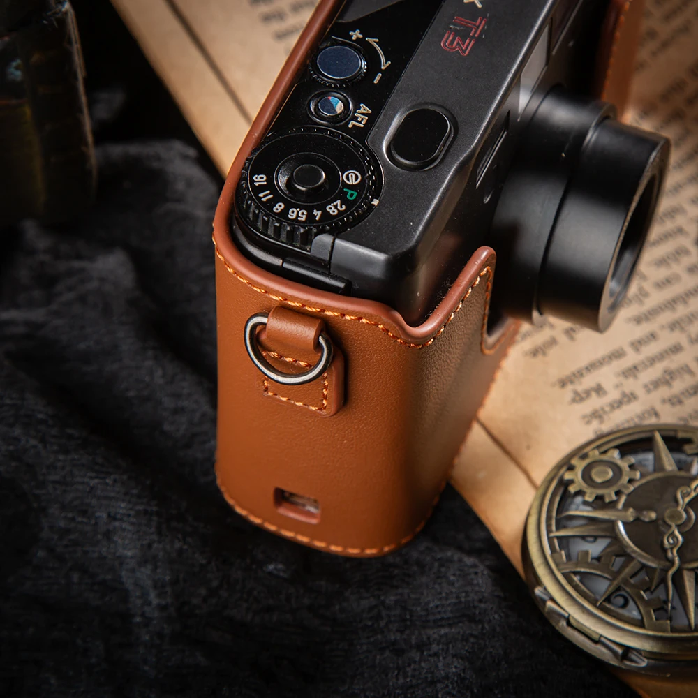 コンタックス T3 カメラケースカバー手作り本革カメラハーフカバー T3 ケース T3 バッグ写真撮影アクセサリー